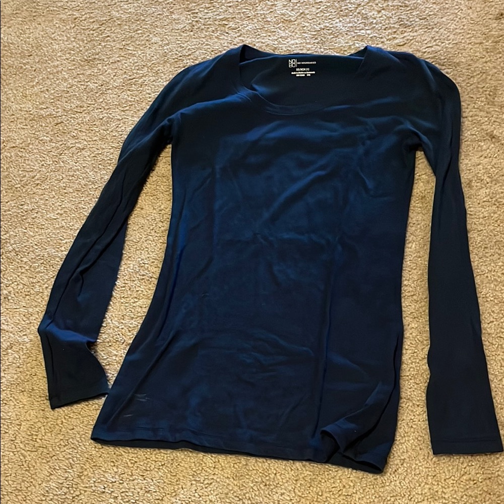 Women's Navy Long Sleeve Top